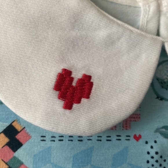 PATCHWORK DITSY SHORT SLEEVE JERSEY DRESS ( new) - Picture 5 of 8